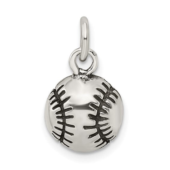925 Sterling Silver Baseball Pendant