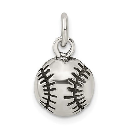 925 Sterling Silver Baseball Pendant