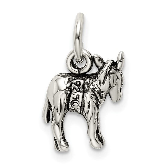 925 Sterling Silver Donkey Pendant