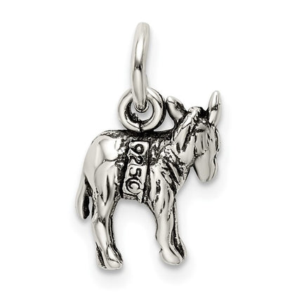 925 Sterling Silver Donkey Pendant