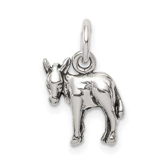 925 Sterling Silver Donkey Pendant