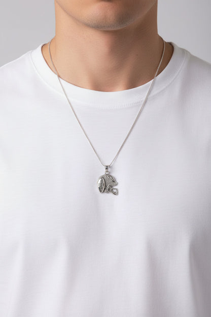 925 Sterling Silver Football Helmet Pendant