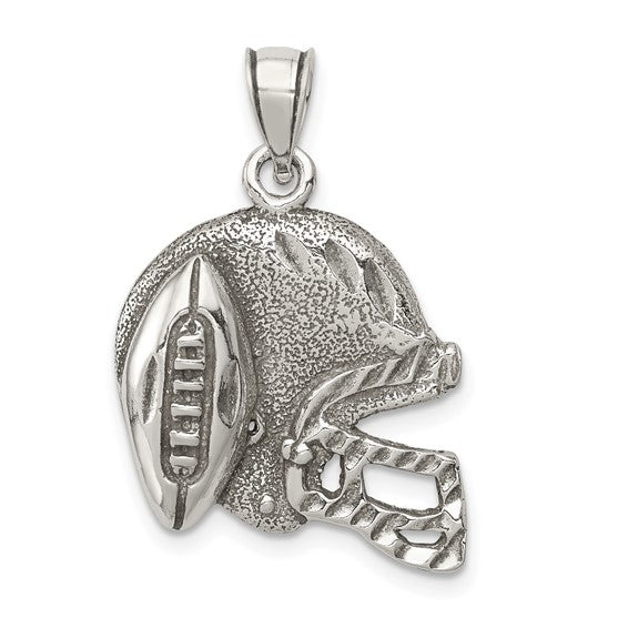 925 Sterling Silver Football Helmet Pendant