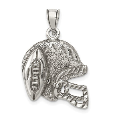 925 Sterling Silver Football Helmet Pendant
