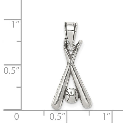 925 Sterling Silver Baseball Bat Pendant