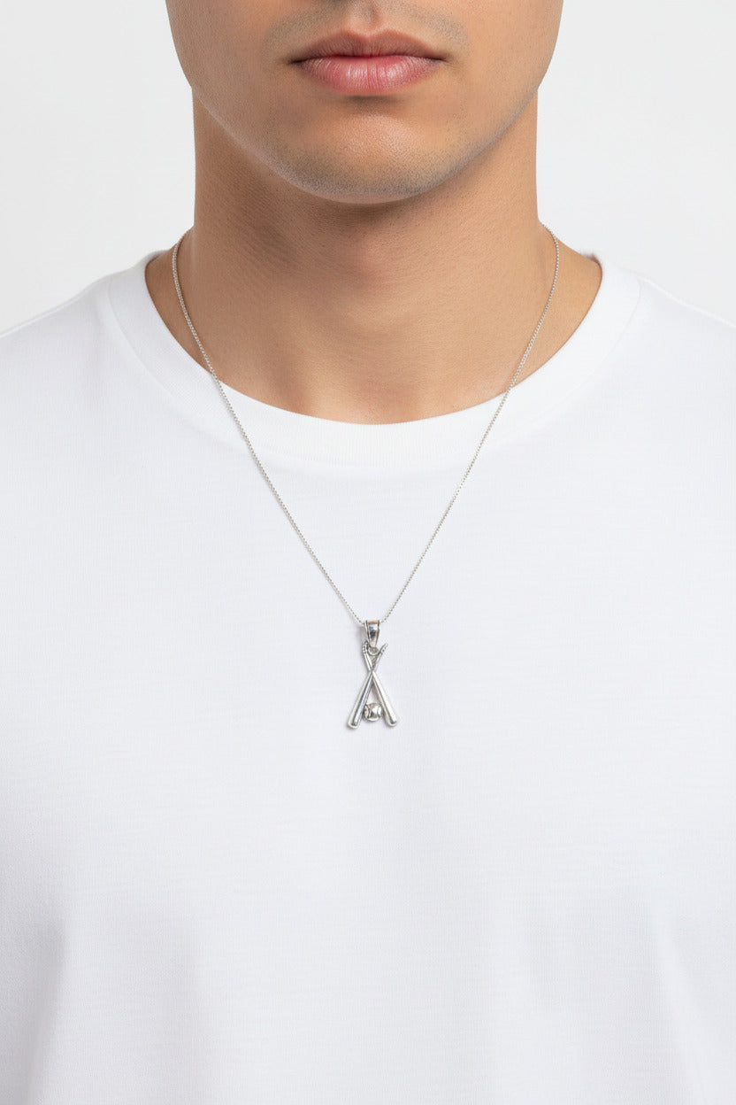 925 Sterling Silver Baseball Bat Pendant