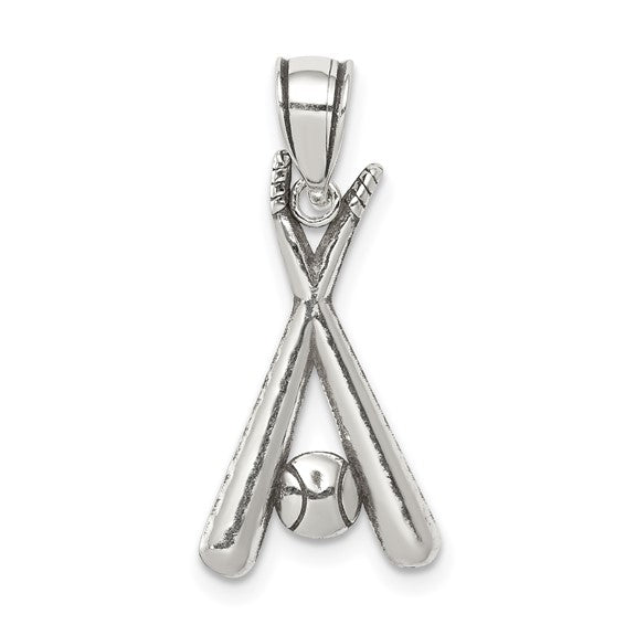 925 Sterling Silver Baseball Bat Pendant