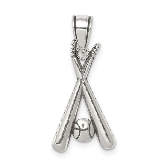 925 Sterling Silver Baseball Bat Pendant