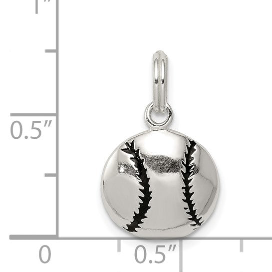 925 Sterling Silver Baseball Pendant