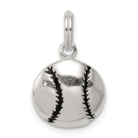 925 Sterling Silver Baseball Pendant