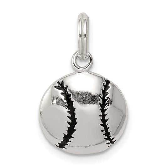 925 Sterling Silver Baseball Pendant