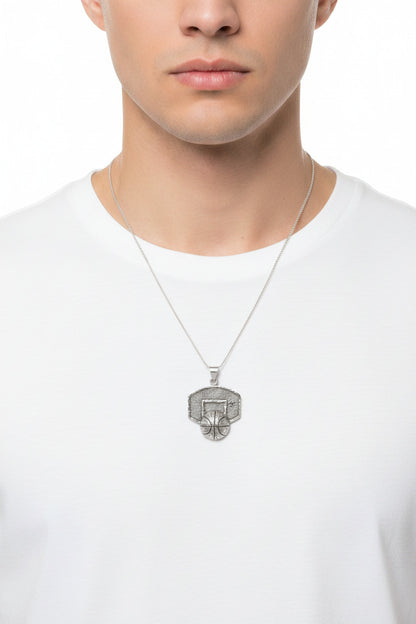 925 Sterling Silver Basketball Pendant