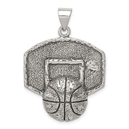 925 Sterling Silver Basketball Pendant