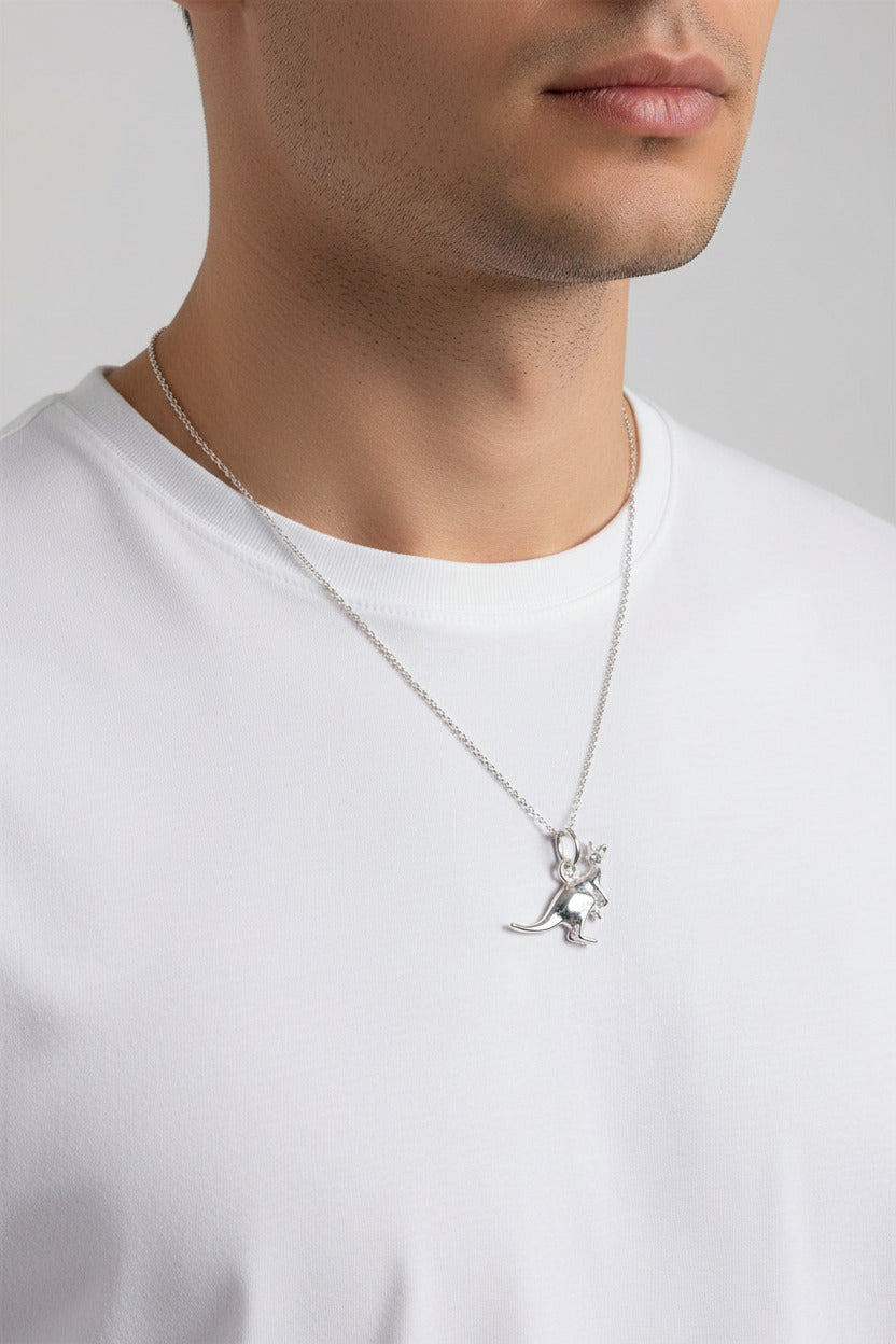 925 Sterling Silver Kangaroo Pendant