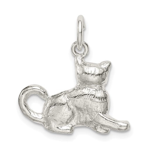 925 Sterling Silver Cat Pendant