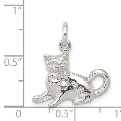 925 Sterling Silver Cat Pendant