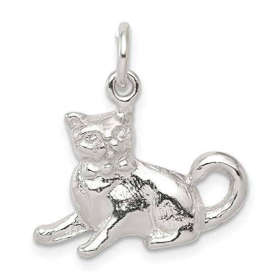 925 Sterling Silver Cat Pendant
