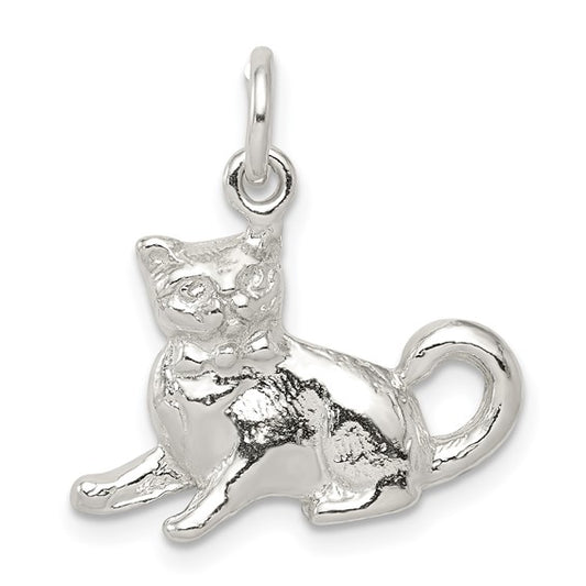 925 Sterling Silver Cat Pendant