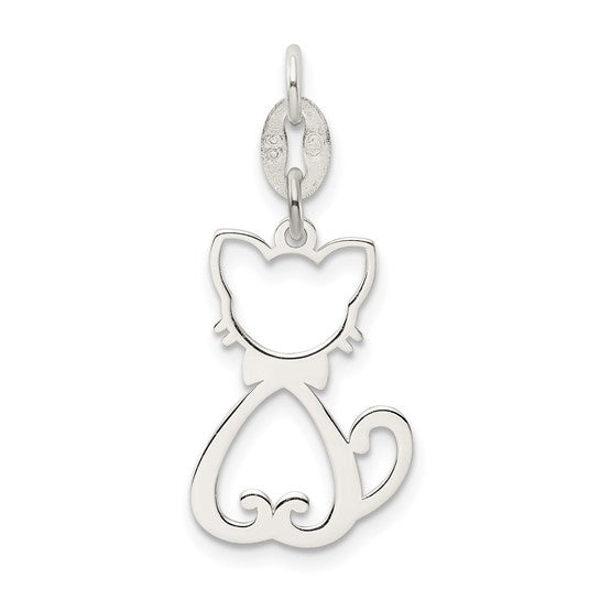 925 Sterling Silver Cat Pendant