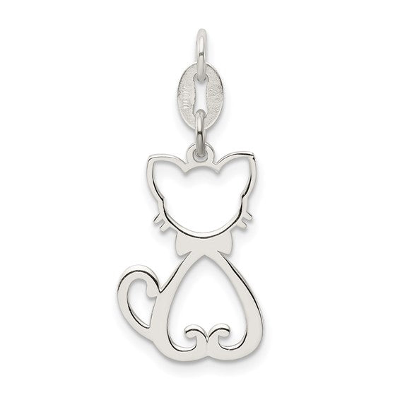 925 Sterling Silver Cat Pendant
