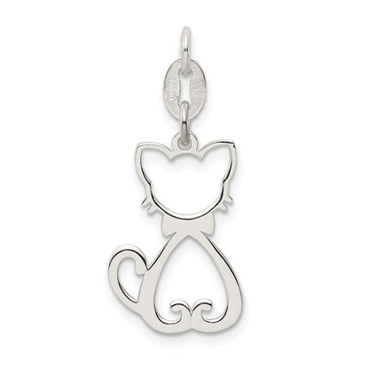 925 Sterling Silver Cat Pendant