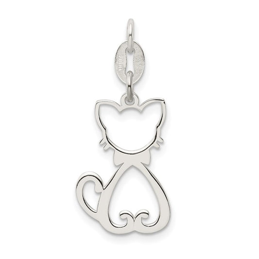 925 Sterling Silver Cat Pendant