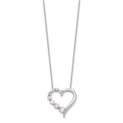 925 Sterling Silver Open Heart CZ Pendant