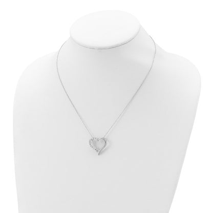 925 Sterling Silver Open Heart CZ Pendant