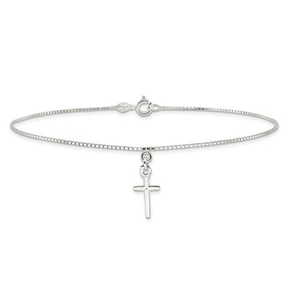 925 Sterling Silver Cross Anklet