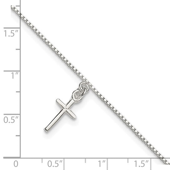 925 Sterling Silver Cross Anklet