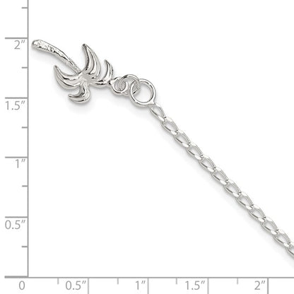 925 Sterling Silver Palm Tree Anklet