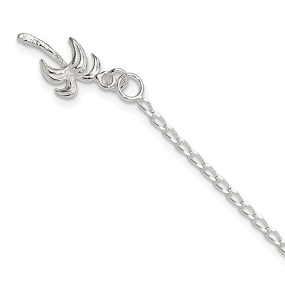 925 Sterling Silver Palm Tree Anklet