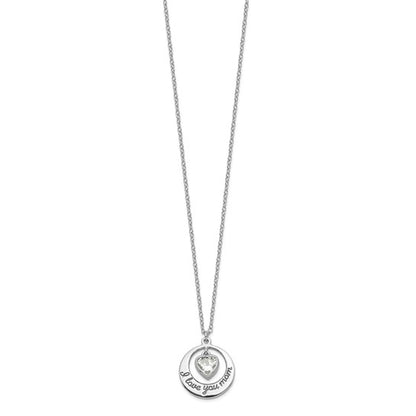 925 Sterling Silver I Love You Mom Pendant