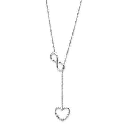 925 Sterling Silver Infinity Heart Necklace