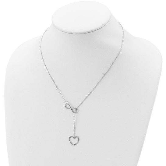 925 Sterling Silver Infinity Heart Necklace