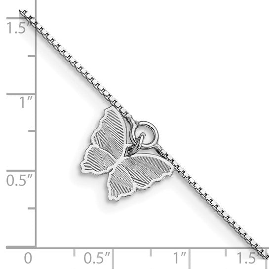 925 Sterling Silver Butterfly Anklet