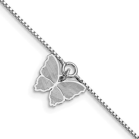 925 Sterling Silver Butterfly Anklet