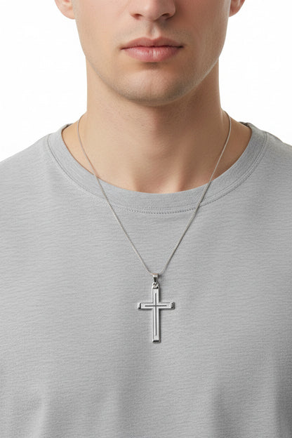 925 Sterling Silver Laser Cut Cross Pendant