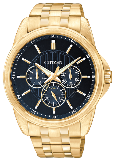 Citizen Gold Men's Quartz Black Dial Watch