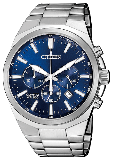 Citizen Silver Men's Quartz Blue Face Watch