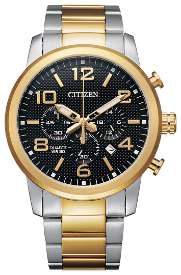 Citizen Two Tone Black Face Quartz Watch