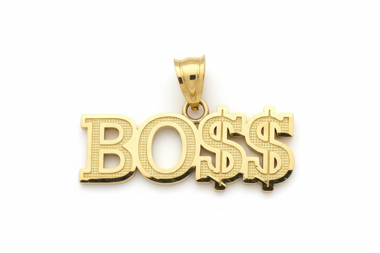 10K Gold Boss Pendant