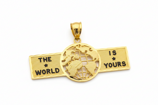 10K Gold World is Yours Pendant