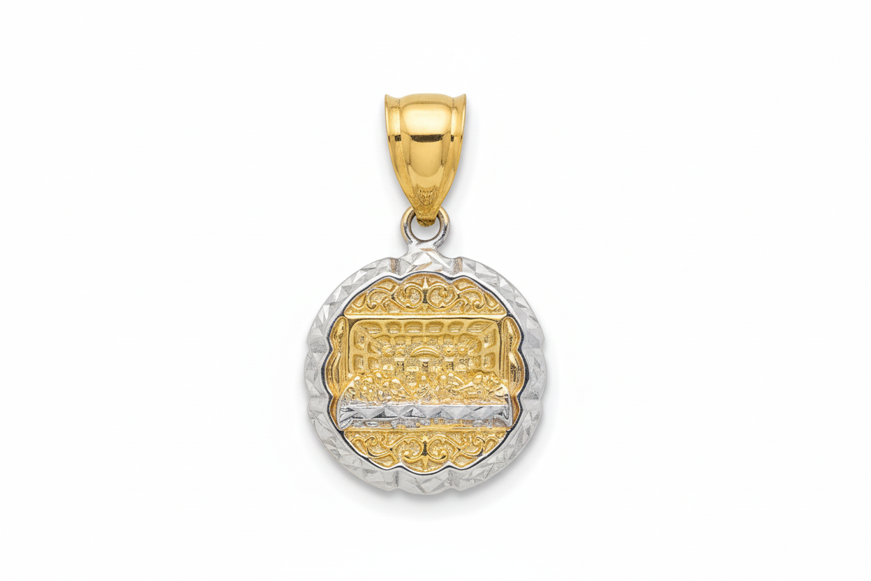 10K Two Tone Last Supper Pendant