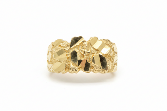 10K Solid Gold Nugget Ring - Size 7