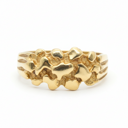 10K Solid Gold Nugget Ring - Size 11