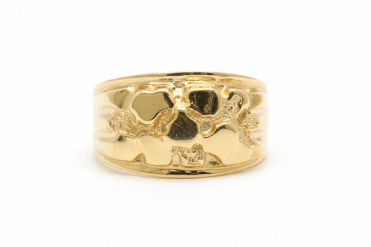 10K Solid Gold Nugget Ring - Size 8.5
