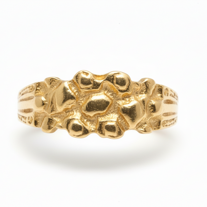 10K Solid Gold Nugget Ring - Size 11