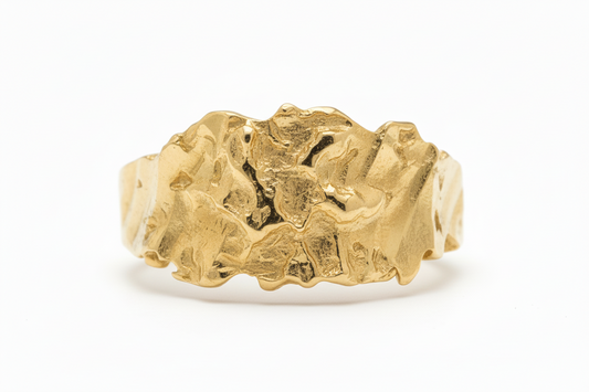 10K Solid Gold Nugget Ring - Size 10