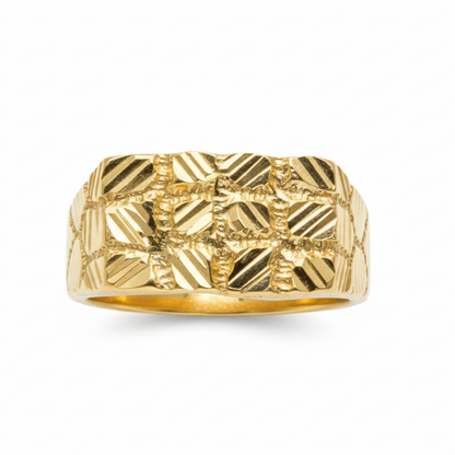 10K Solid Gold Nugget Ring - Size 7